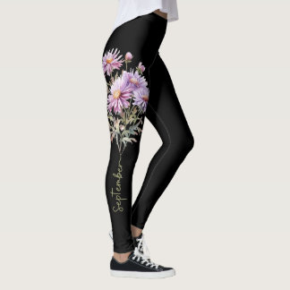 Legging Nascença de setembro Flor com Sangue Roxo Delicado