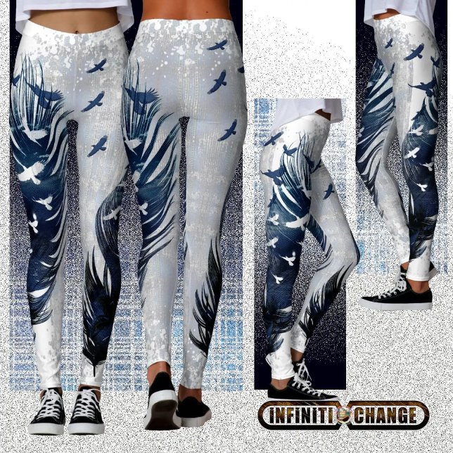 Legging NASCER DE SER LIVRE | Grunge Denim Texturizado Eag (Criador carregado)