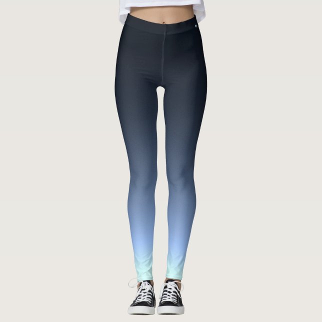 Legging Nascer do sol azul adiantado (Frente)