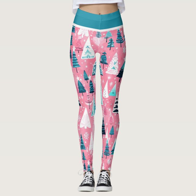 Legging Natais Cor-de-Rosa (Frente)