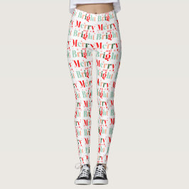 Legging Natal Alegre e Brilhante Retro