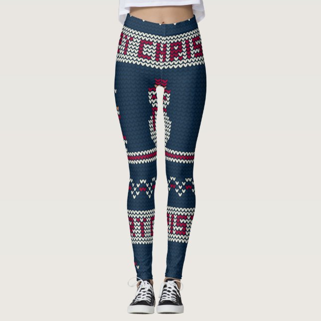 Legging Natal das Leggins, | Pernas de Natal para senhoras (Frente)