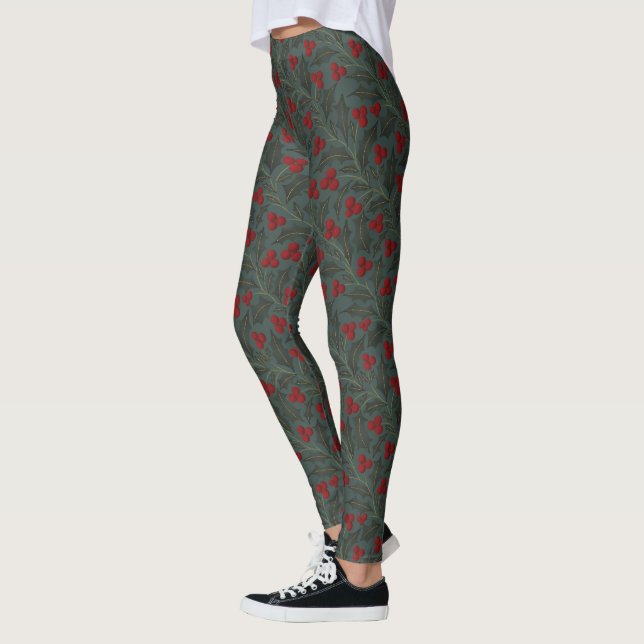 Legging Natal de Bagas de Azevinho (Esquerda)