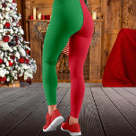 Legging Natal do Bloco de Cores Sólidas Vermelhas e Verde<br><div class="desc">Leggings verdes e vermelhas de cor sólida para mulheres e meninas. Excelente para uma roupa de Natal.</div>