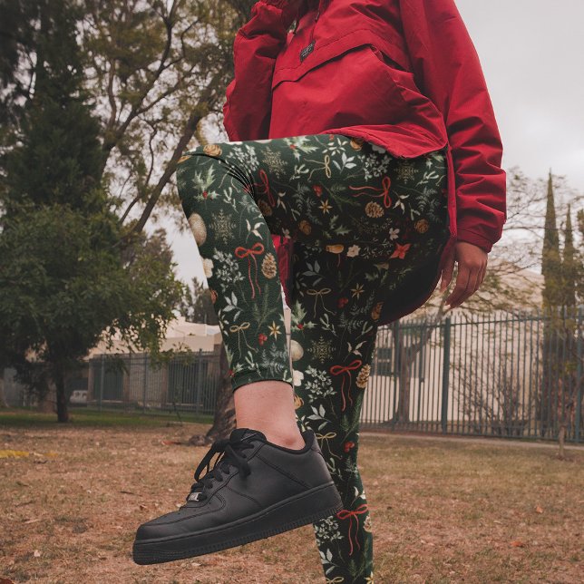 Legging Natal Festivo do Botânico de inverno (Criador carregado)