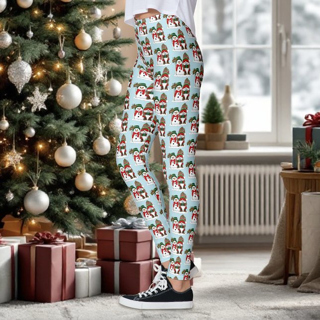 Legging Natal Gnomo Snowman Cute (Criador carregado)