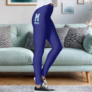 Legging Natal Personalizado Profundo Azul Meia-Noite Brilh