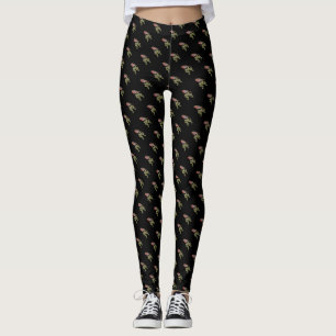 Legging natal robin com folha de ivy com padrão de aves s