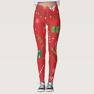 Legging Natal vintage: design ornamental.
