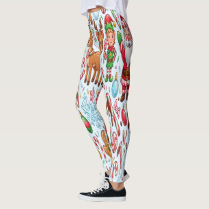 Legging Natal Vintage Retro Vermelho País das Maravilhas C