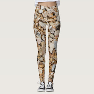Legging Natural Earth Tone Gravel and Stone Texture