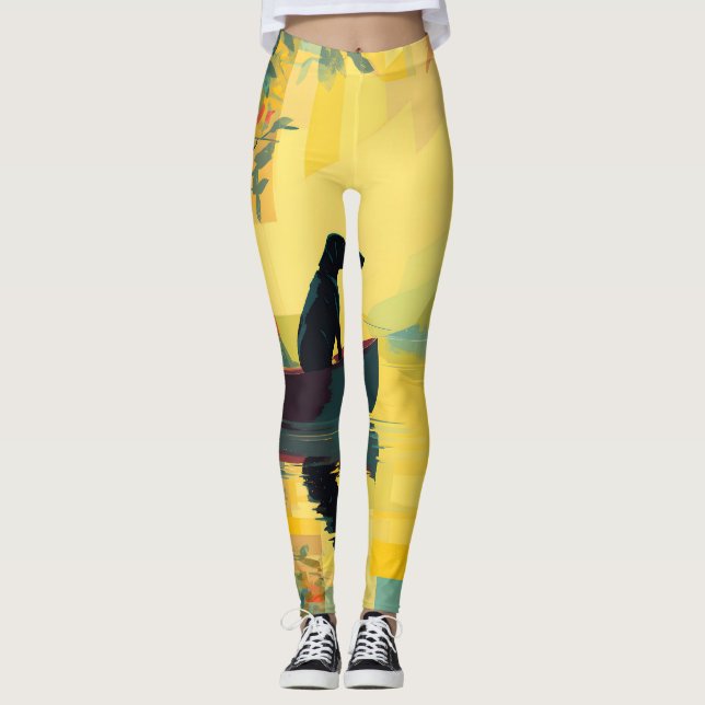 Legging Nature Minimalist Black Labrador Canoe (Frente)