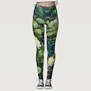 Legging Natureza Lotus Water Lily Pond Landscape