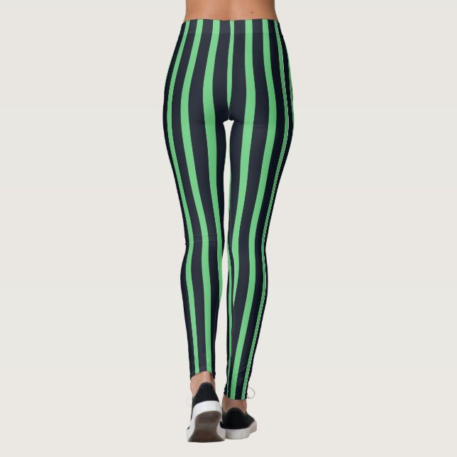 Legging navy & neon green stripes (Verso)