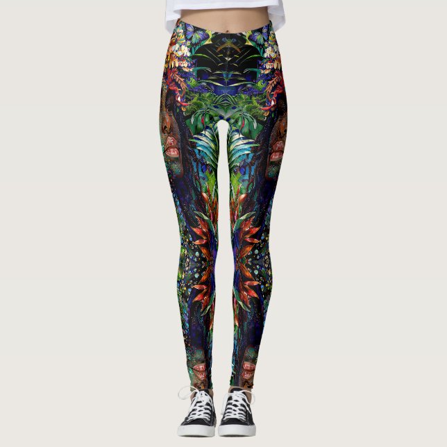 Legging "Nayari" - Espelhamento Da Selva - Mulheres Na Ama (Frente)
