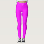 Legging Neão fluorescente rosa<br><div class="desc">Monograma em fundo fluorescente cor-de-rosa. A ideia romântica perfeita de presente. Clique no botão Personalizar para alterar as fontes,  mover o texto e personalizar o design.</div>