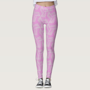Legging Nebulosa Rosa Fluxo Sonolento Padrão Invisível