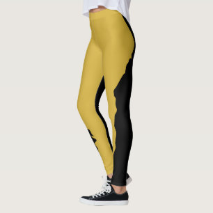Legging Negro Atrevido com Dourado Metálico Único e Elegan