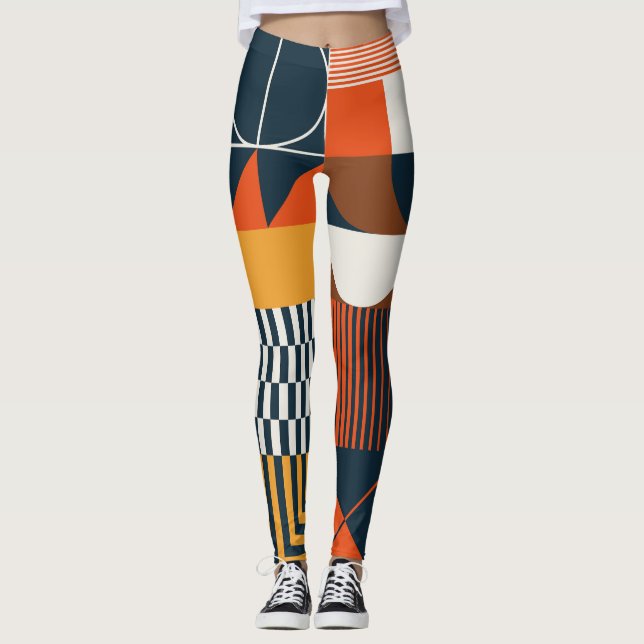 Legging Neo geo: composição do abstrato de vintage (Frente)