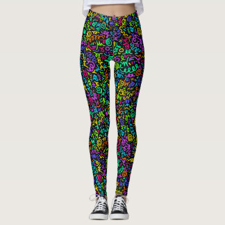 Legging Neon 90s Scribbles Scribbles Padrão Sem Costura