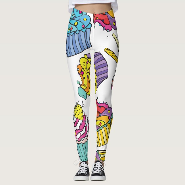 Legging Neon Cakes: Padrão de Arte Pop. (Frente)
