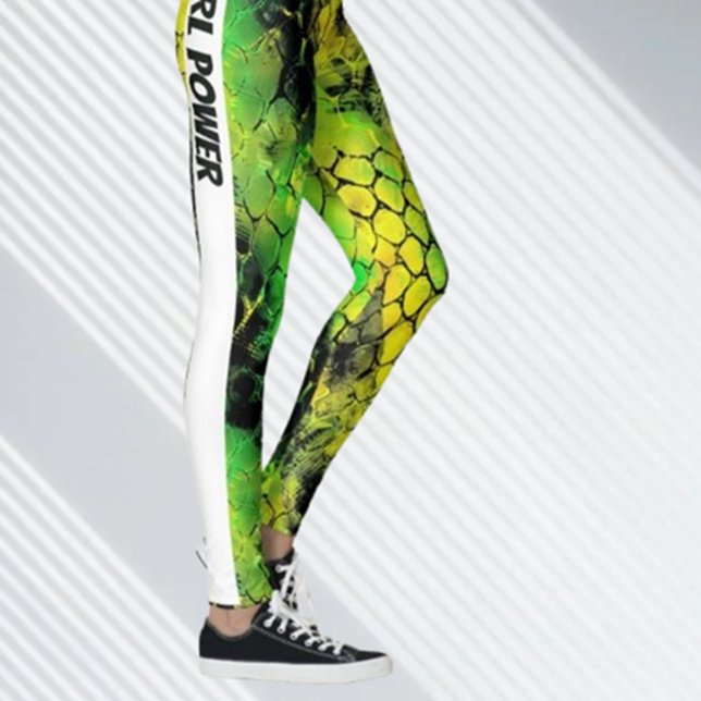Legging Neon Cobra Animal GRL Power (Embrace your strength with the Neon Snake GRL Power Capri Leggings by Brett Designs. )