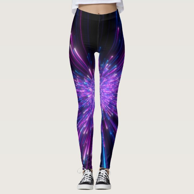 Legging Neon Galaxy - Fundo do Abstrato Cósmico (Frente)
