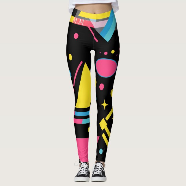 Legging Neon Geo Moderno Blast Colorful Patterno Geométric (Frente)