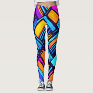 Legging Neon Geométrico Abstrato