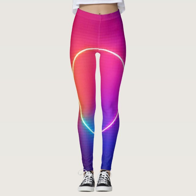 Legging Neon Glow Circle Abstract Art (Frente)