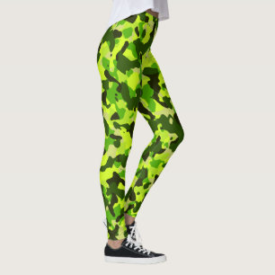 Legging Neon Green camuflage Padrão Gym Yoga