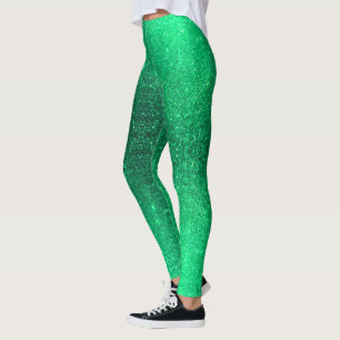 Legging Neon Green Glitter Colorful Bright Na moda Girly 
