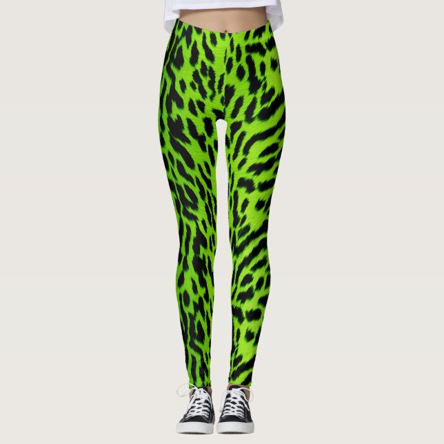 Legging Neon Green Pele de pele animal Animalia (Frente)