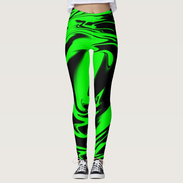 Legging Neon Green Surge Swirl (Frente)