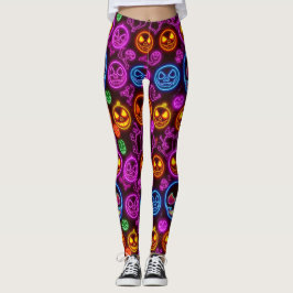 Legging Neon Jack-o-Lanterna Halloween