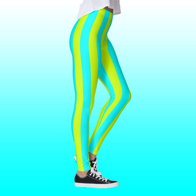 Legging Neon Limão Amarelo e Neon Ciano Legal (Criador carregado)