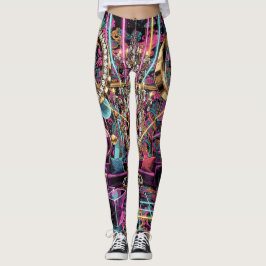 Legging Neon Psychedelic Luxury Lounge Art