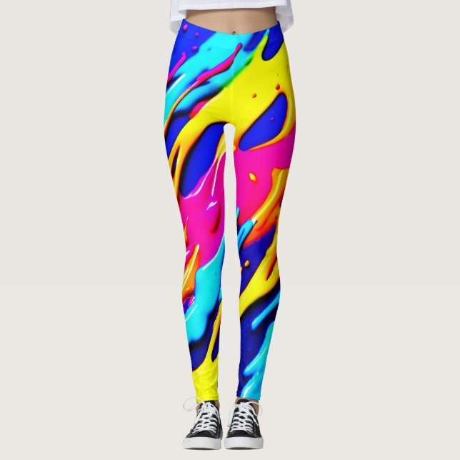 Legging Neon Splatter Design (Frente)