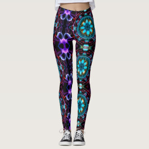 Legging Neon Starburst Kaleidoscope