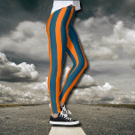 Legging Neon Sunset Orange e Ocean Blue Strik<br><div class="desc">Neon Sunset Orange e Ocean Blue Vintage Strike</div>