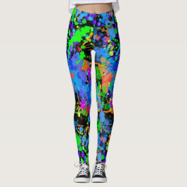 Legging Neon Watercolor, Abstrato, Paint Splatter,