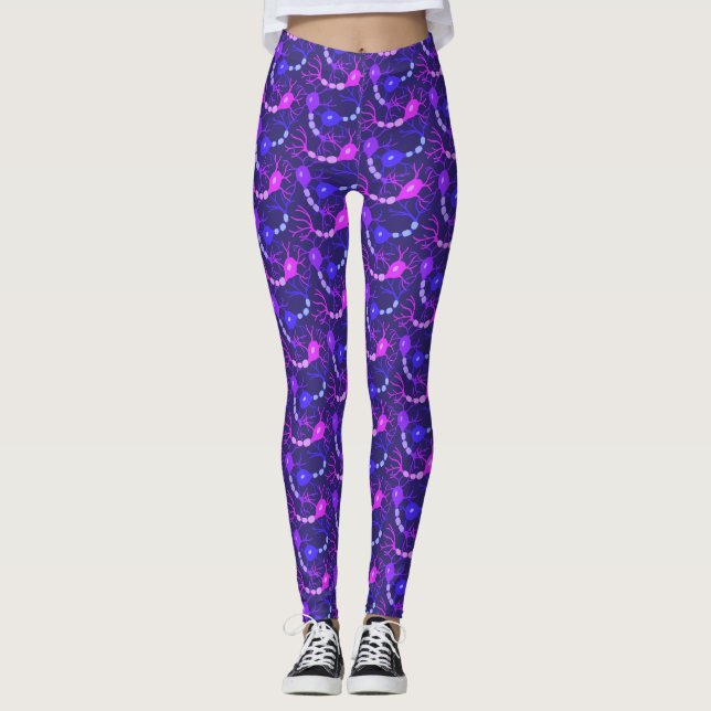Legging Neurônios conectados - Neon Purple (Frente)