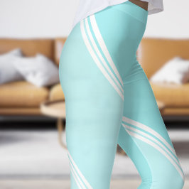 Legging Neve Branca em Eggshell Impressão Azul