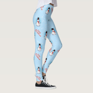 Legging Neve tradicional com Feliz Natal em AZUL