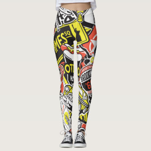 Legging New York Urban: retalhos de adesivos.