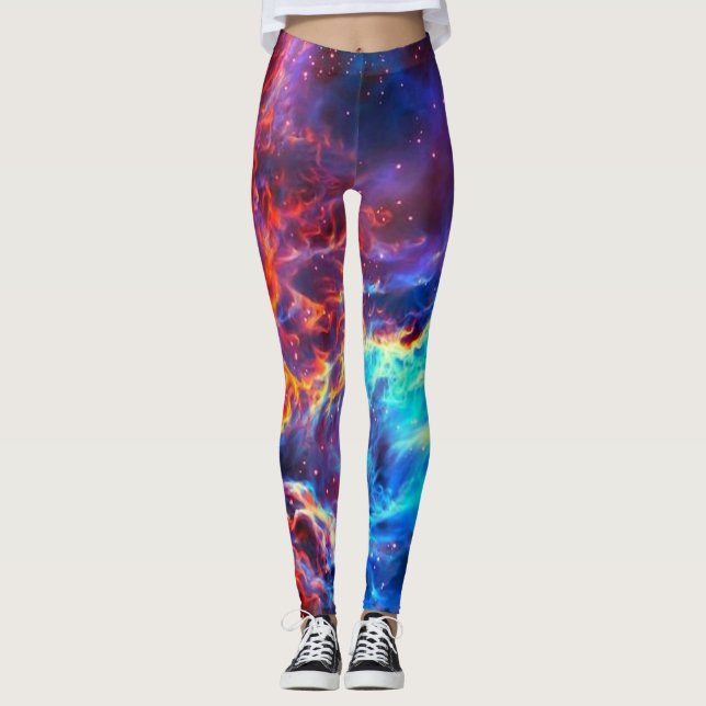 Legging Níbula de estrela composta por cores impressionant (Frente)