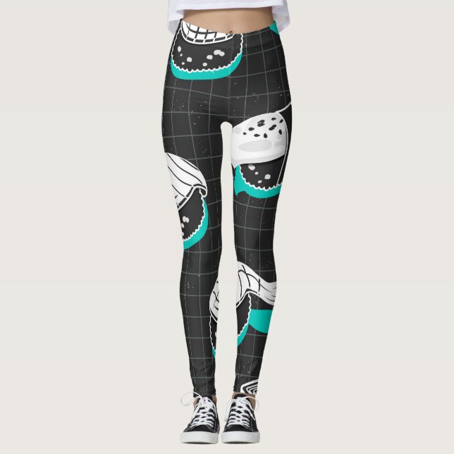 Legging Nigiri Sushi Vintage Sketch Patterno (Frente)