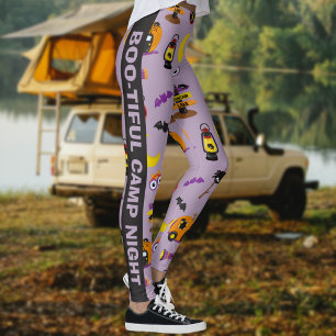Legging Noite de Camp Bonita do Halloween de Texto Persona
