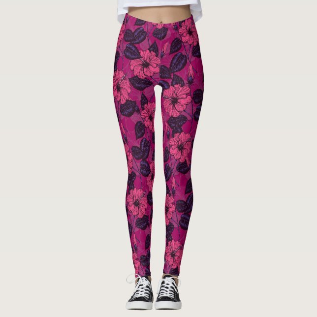 Legging Noite de Hibiscus (Frente)