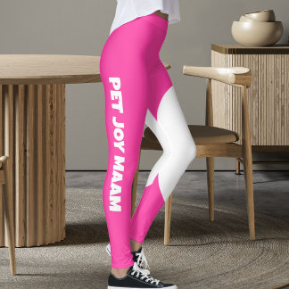 Legging Nome da Mamãe do Gato Elétrico Rosa Branco Texto P